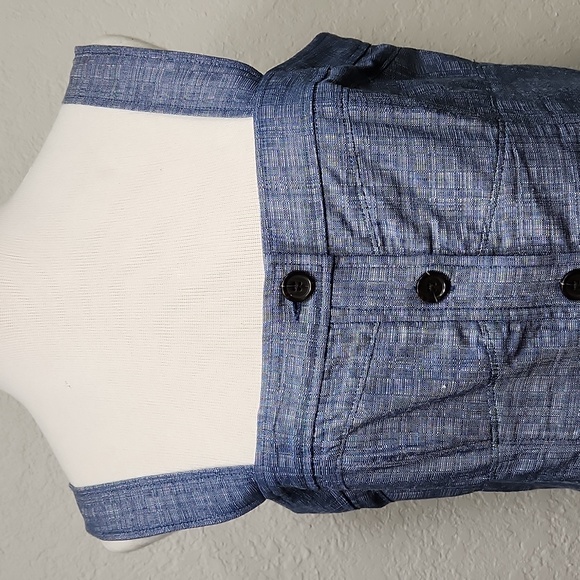 NWOT Derek Lam Indigo Blue Comfy Button Down w/Pockets Jumper Dress Sz. 12 - Picture 2 of 10